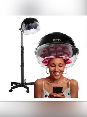 RED by Kiss 3000 Ceramic Stand Hood Dryer with Digital Timer,